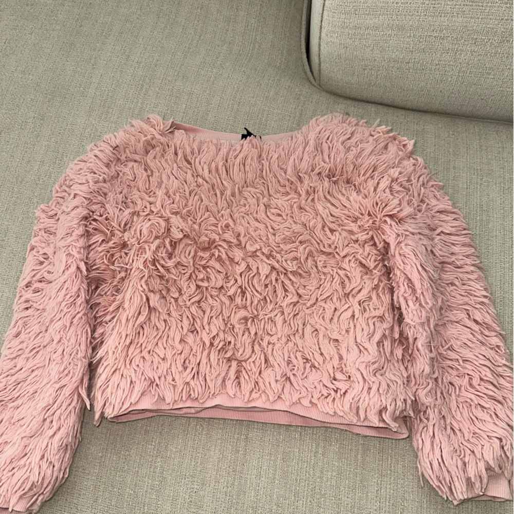 Art Class Pink Fuzzy Sweater